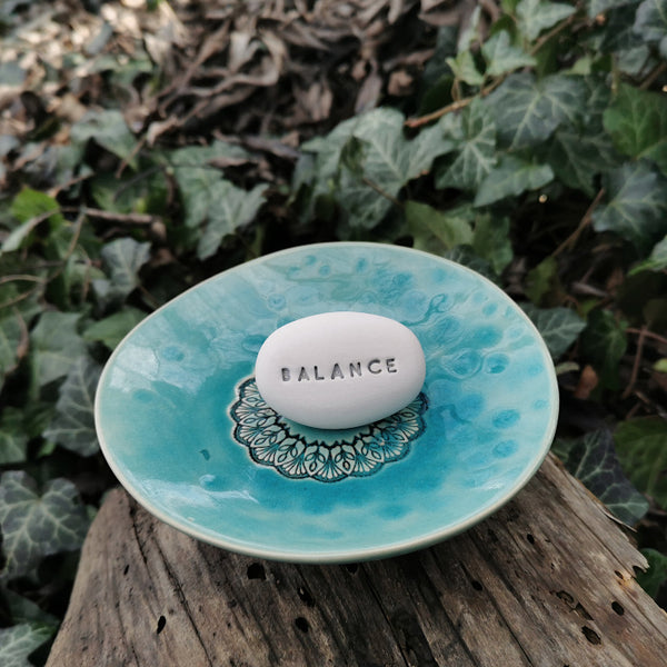 BALANCE - Spiritual inscribed message pebble