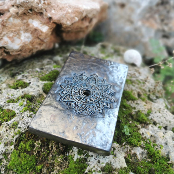 Portasapone in ceramica unico con motivi mandala + sapone fatto a mano gratuito