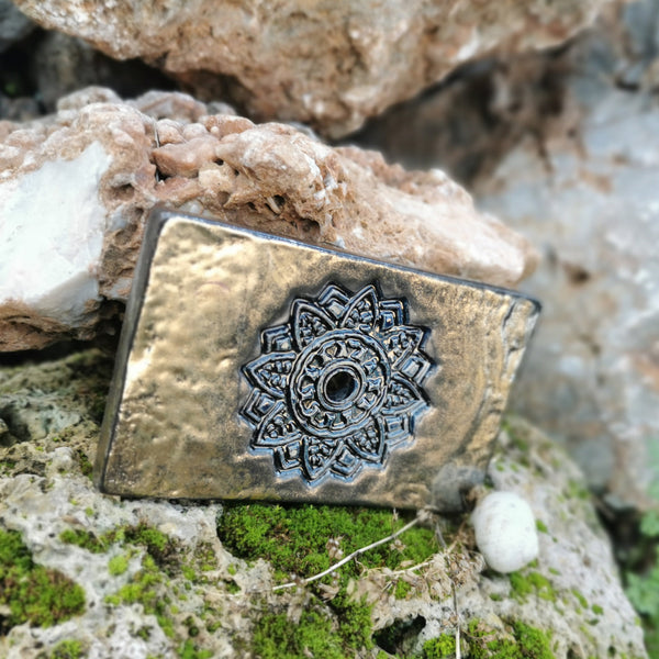 Portasapone in ceramica unico con motivi mandala + sapone fatto a mano gratuito