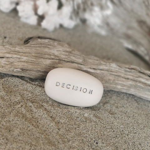 DECISION - Motivational magic message pebble