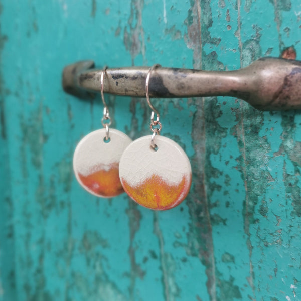 "Tramonto brillante" Orecchini in ceramica fatti a mano