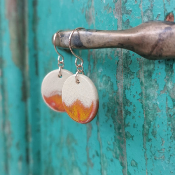 "Tramonto brillante" Orecchini in ceramica fatti a mano