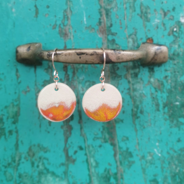 "Tramonto brillante" Orecchini in ceramica fatti a mano