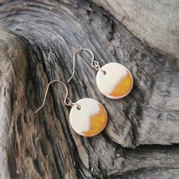 "Tramonto brillante" Orecchini in ceramica fatti a mano