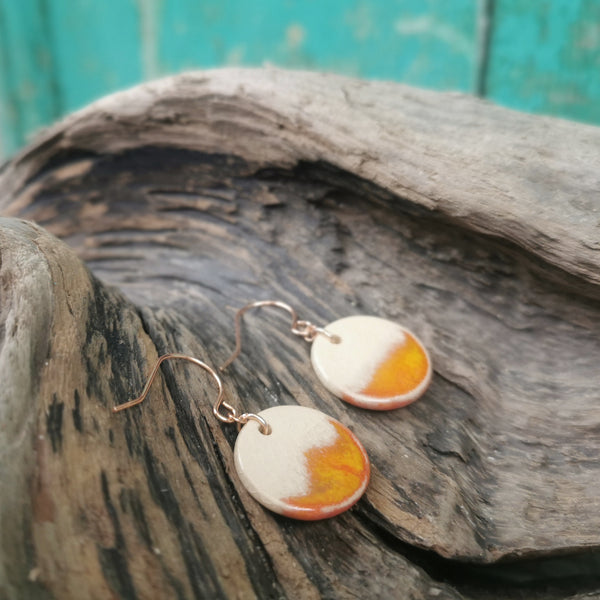 "Tramonto brillante" Orecchini in ceramica fatti a mano