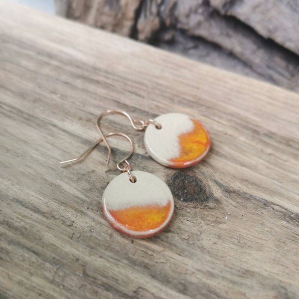 "Tramonto brillante" Orecchini in ceramica fatti a mano