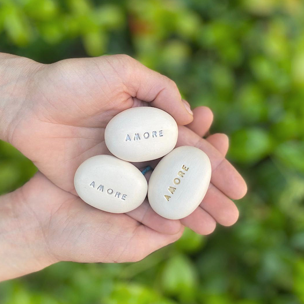 AMORE - Messaggio d'amore sul ciottolo di ceramica