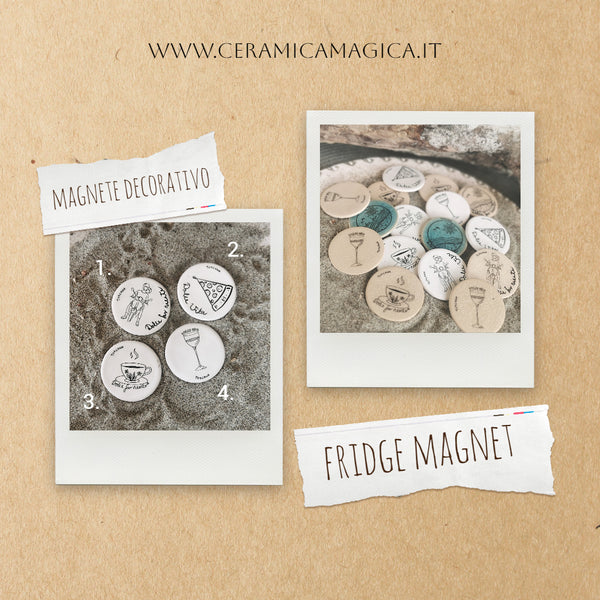Magnete da frigo, ricordo dalla Toscana, base bianca