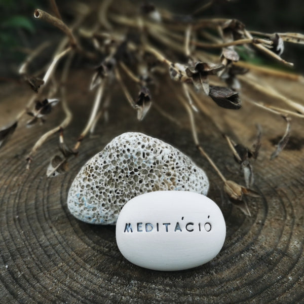 MEDITÁCIÓ - Motivational ceramic Magic Pebble
