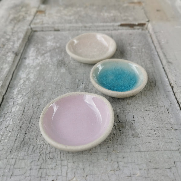 Set di mini ciotole in ceramica, 3 colori diversi