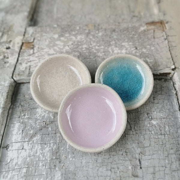 Set di mini ciotole in ceramica, 3 colori diversi