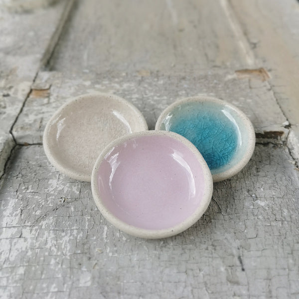 Set di mini ciotole in ceramica, 3 colori diversi