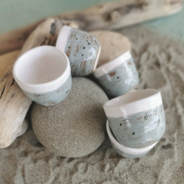 Stone-effect rustic ceramic coffee cup, 100 ml