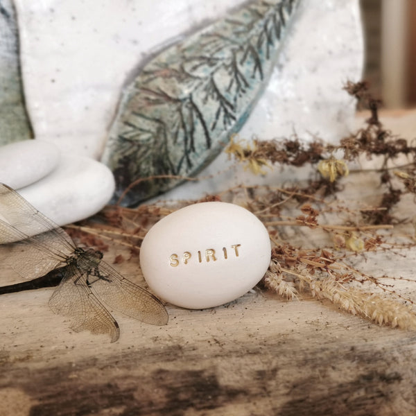 SPIRIT - Spiritual ceramic pebble, gift, motivation, decoration