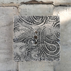 Rustic ceramic black - cream soap dish