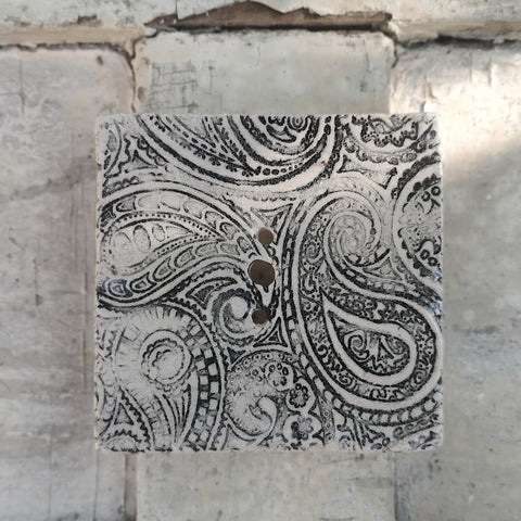 Rustic ceramic black - cream soap dish
