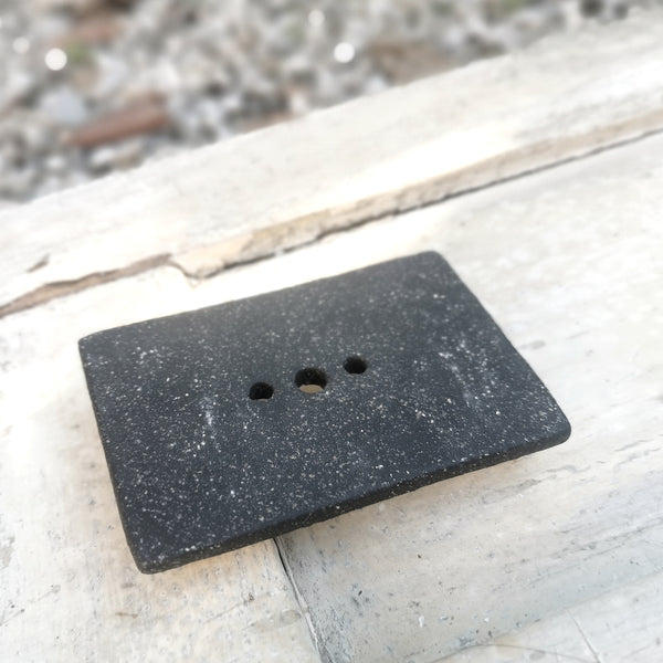 Sparkling black ceramic soap dish, NOW 25% OFF!