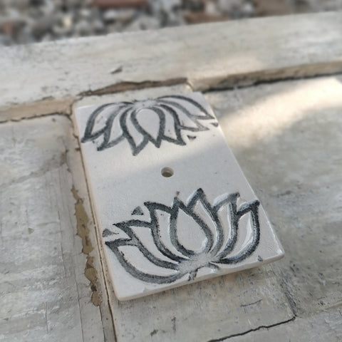 Lotus pattern ceramic soap dish, handmade accessorie