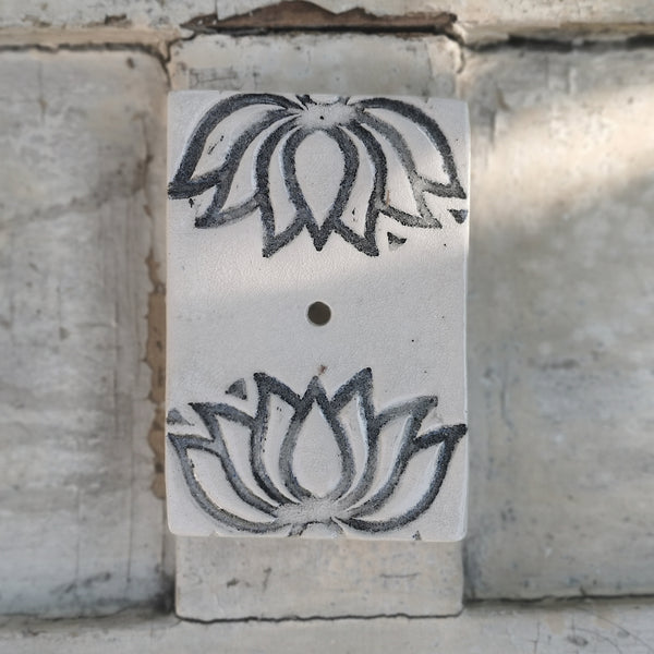 Lotus pattern ceramic soap dish, handmade accessorie