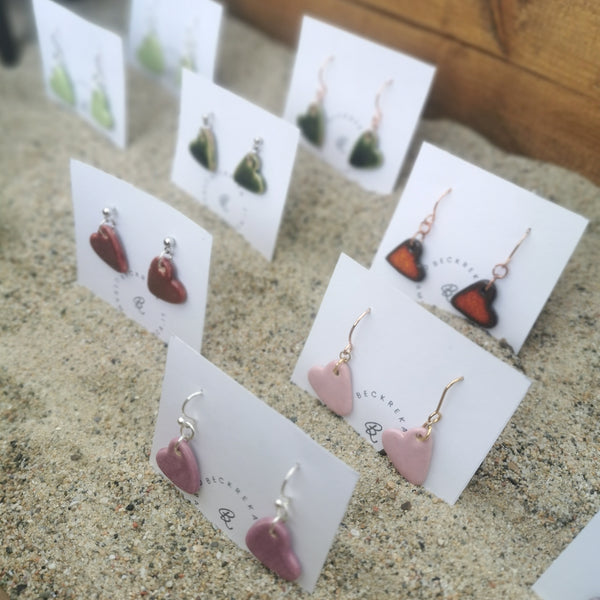 Orecchini in ceramica, superficie speciale, gioielli fatti a mano