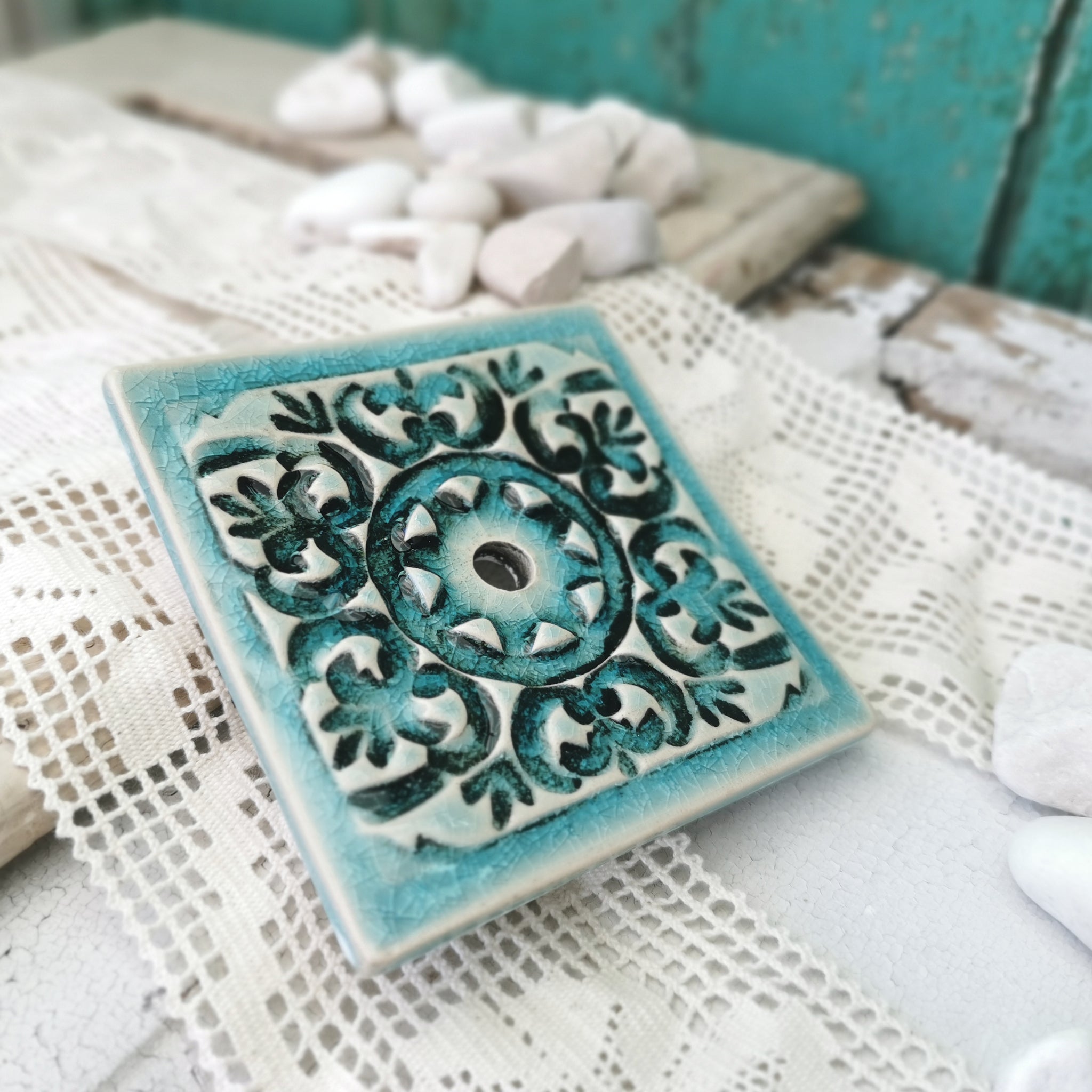 PORTA SAPONE in ceramica unico, stile romantico e rustico