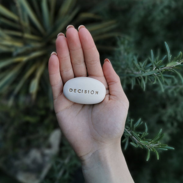 DECISION - Motivational magic message pebble