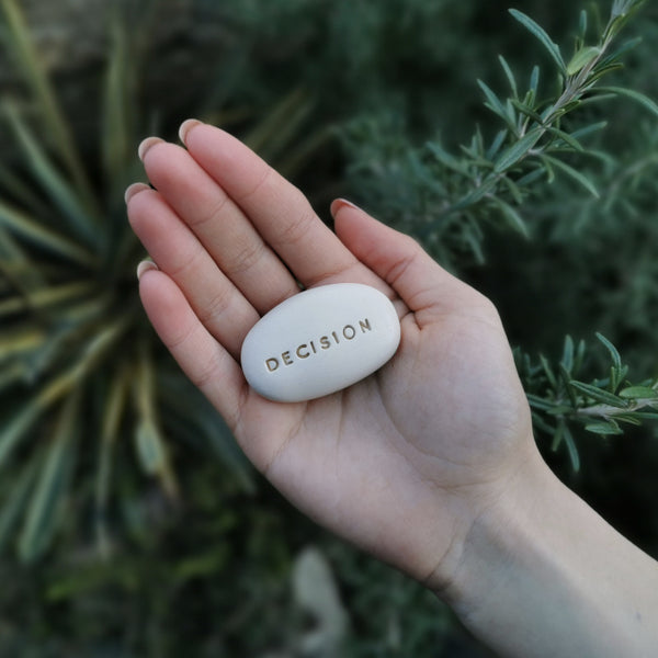 DECISION - Motivational magic message pebble