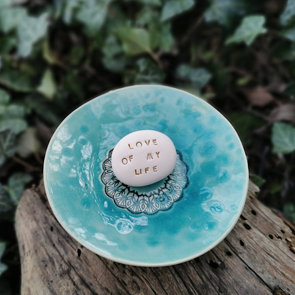LOVE OF MY LIFE - Ceramic magic message stone