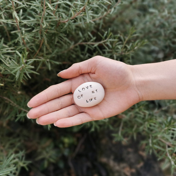 LOVE OF MY LIFE - Ceramic magic message stone