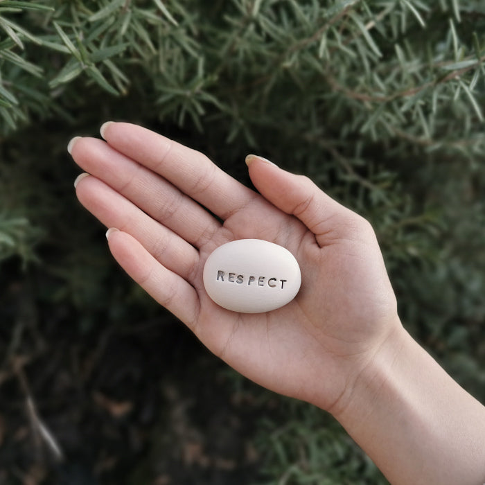 RESPECT - Magic message ceramic pebble