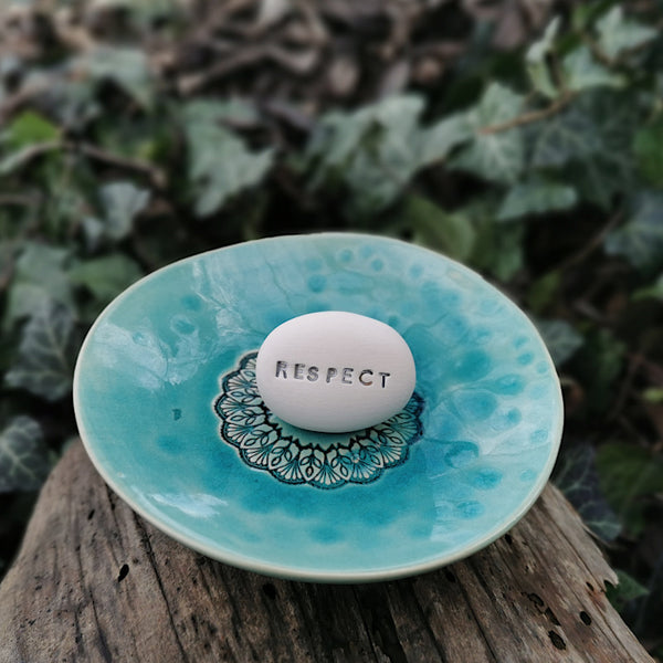 RESPECT - Magic message ceramic pebble